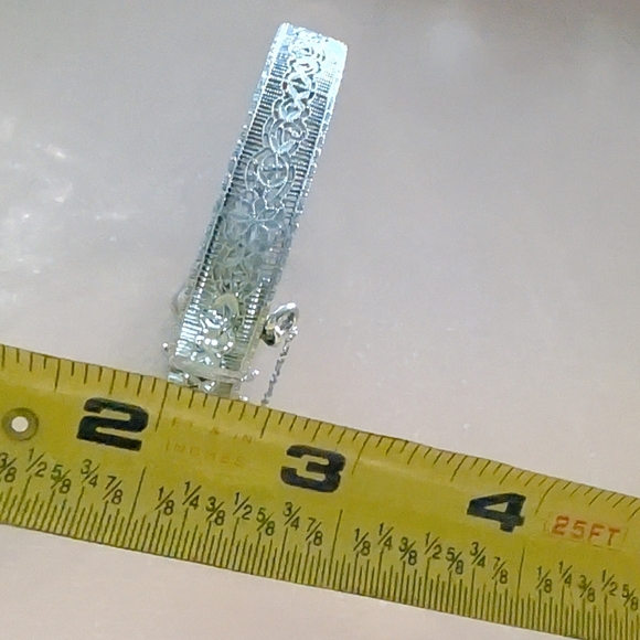 Authentic 1920s John H Peckham Bangle Bracelet Rhodium Plated - Picture 4 of 9